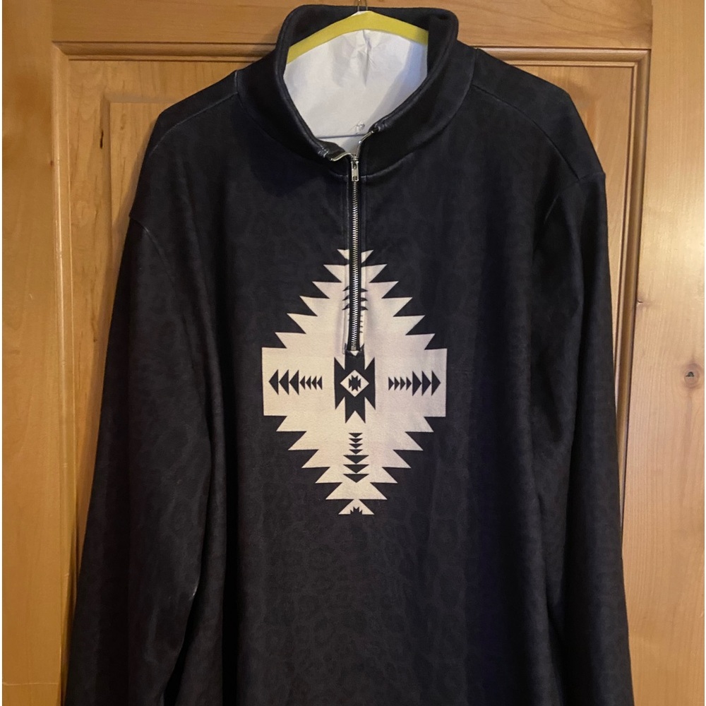 western aztec quarter zip pullover